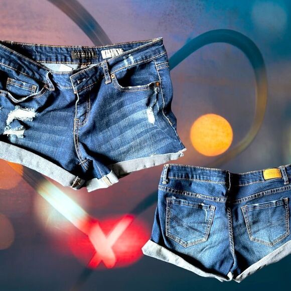 Aeropostale l MIDI l Medium Denim l Jean Shorts l Rolled Hem l 8 - Picture 8 of 8